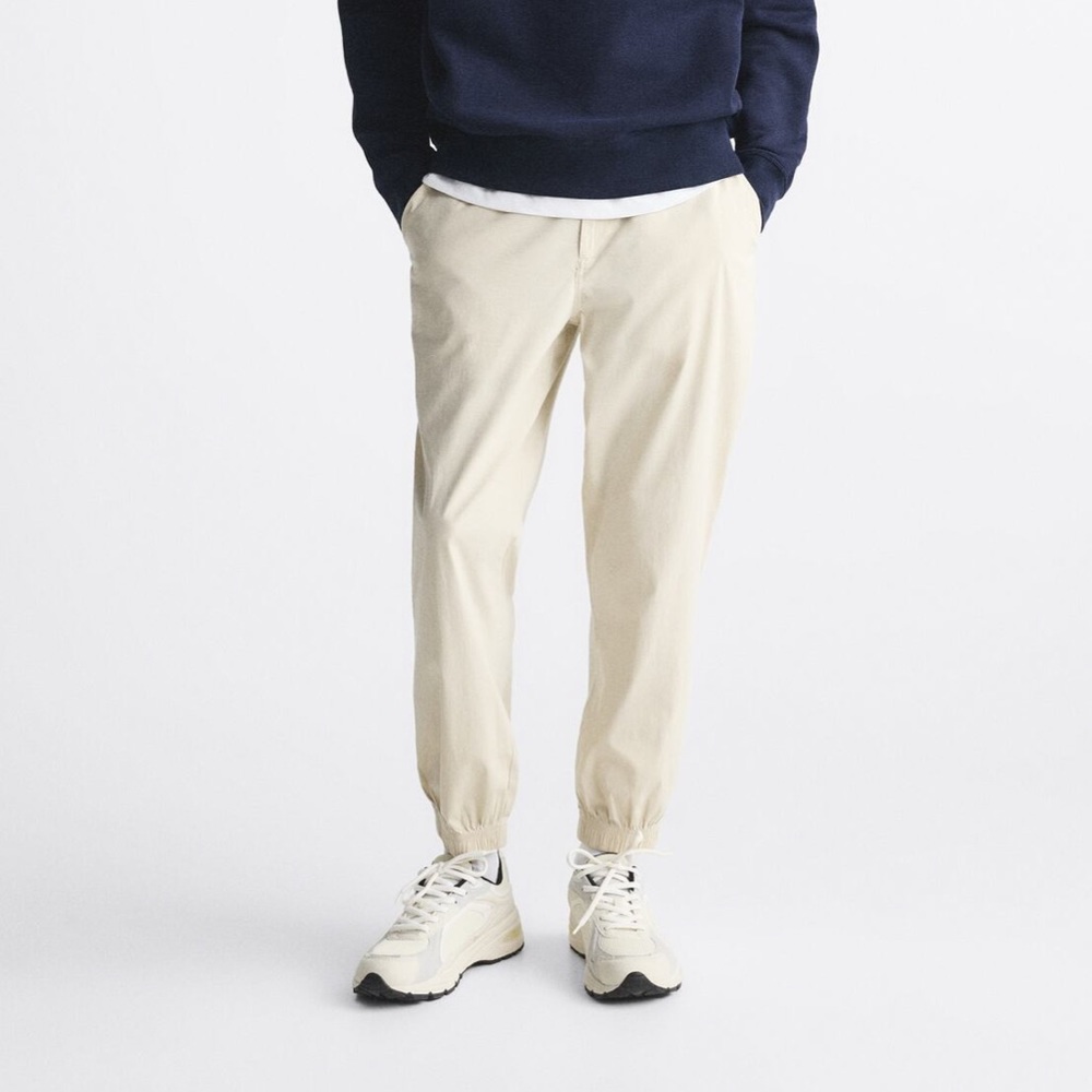 *SOLD* ZARA Men Jogger Waist Pants in Cream Color Size S NWT